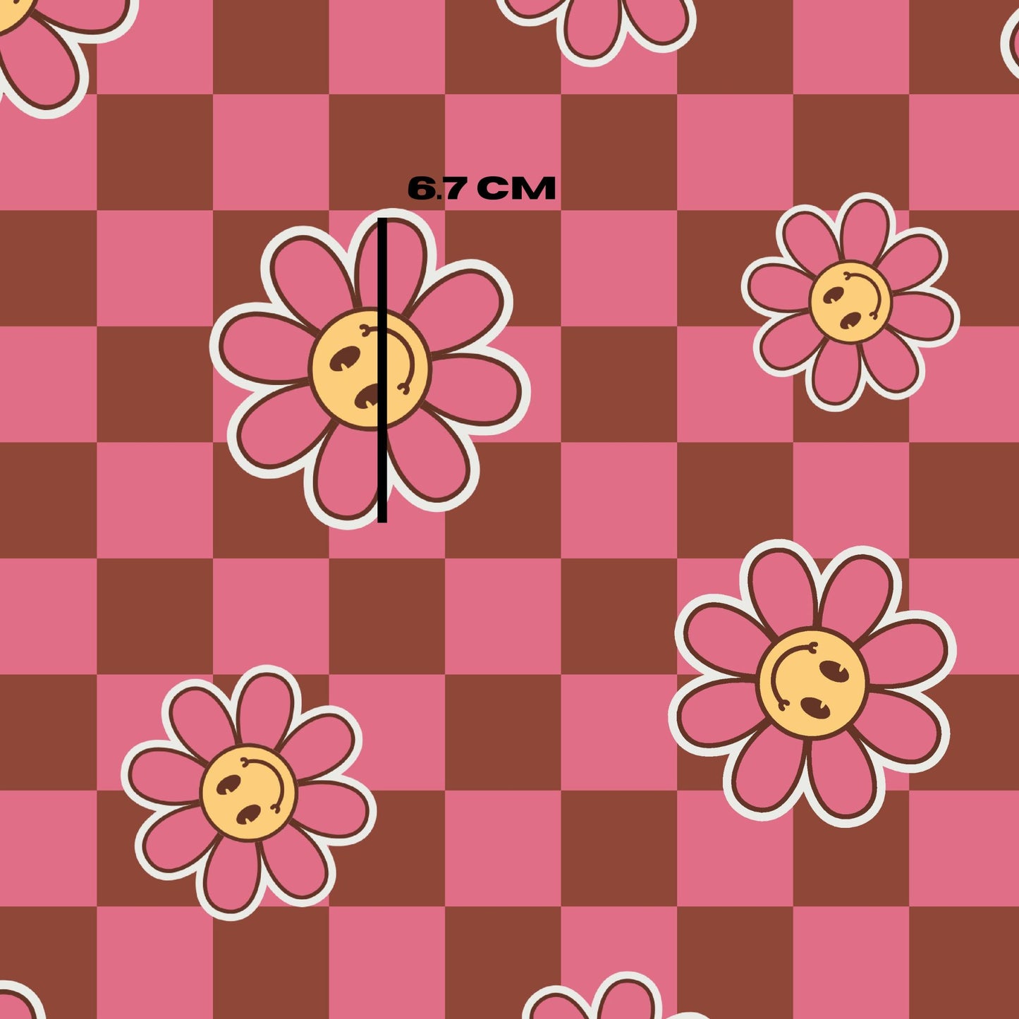 Pink Brown check smiley