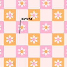Load image into Gallery viewer, Pink and orange daisy checks
