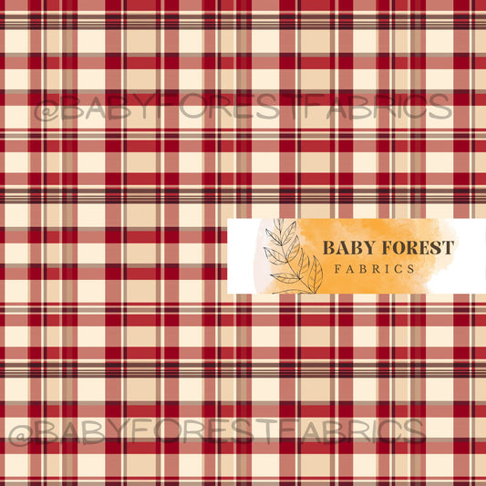 Gold red plaid