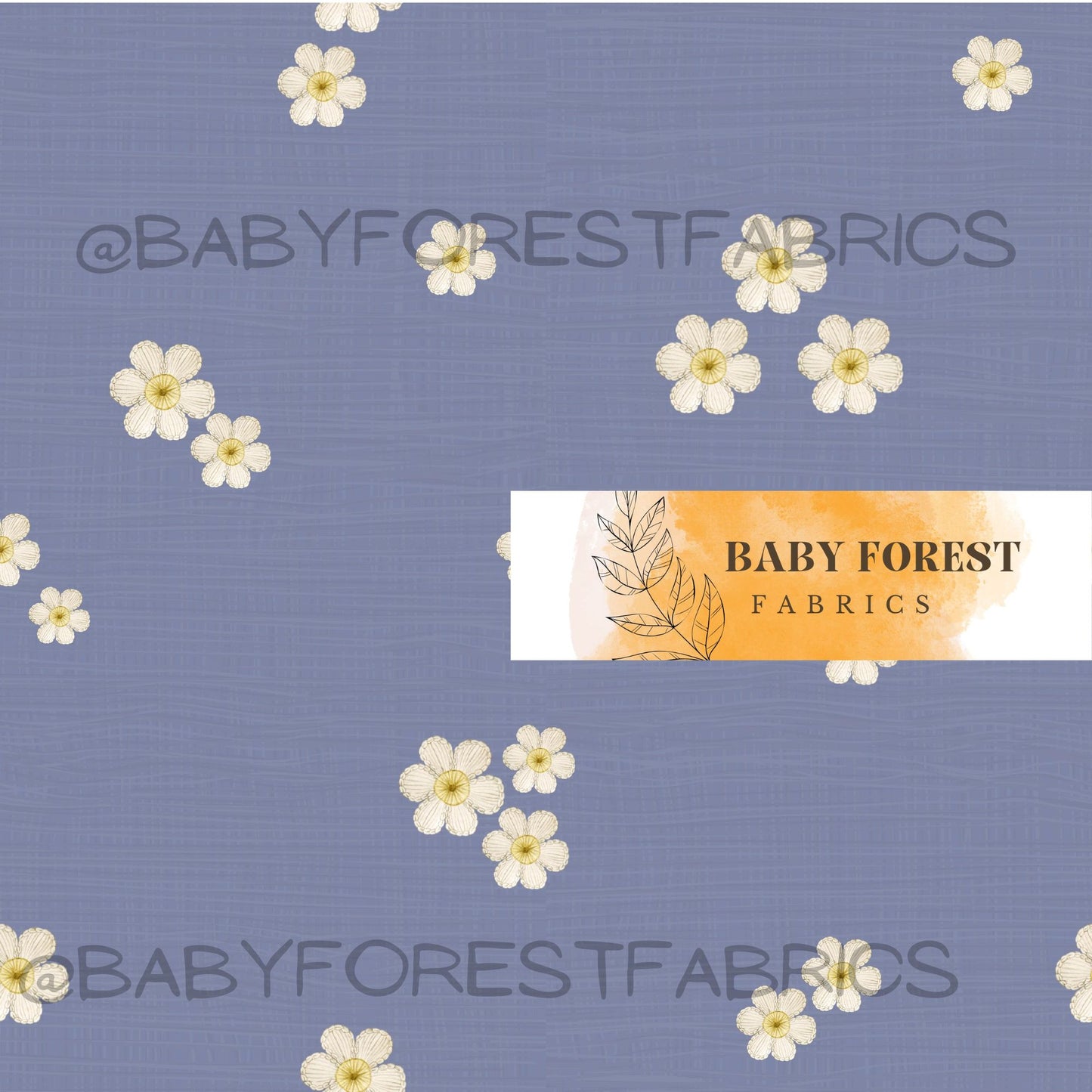 Floral embroidery on blue