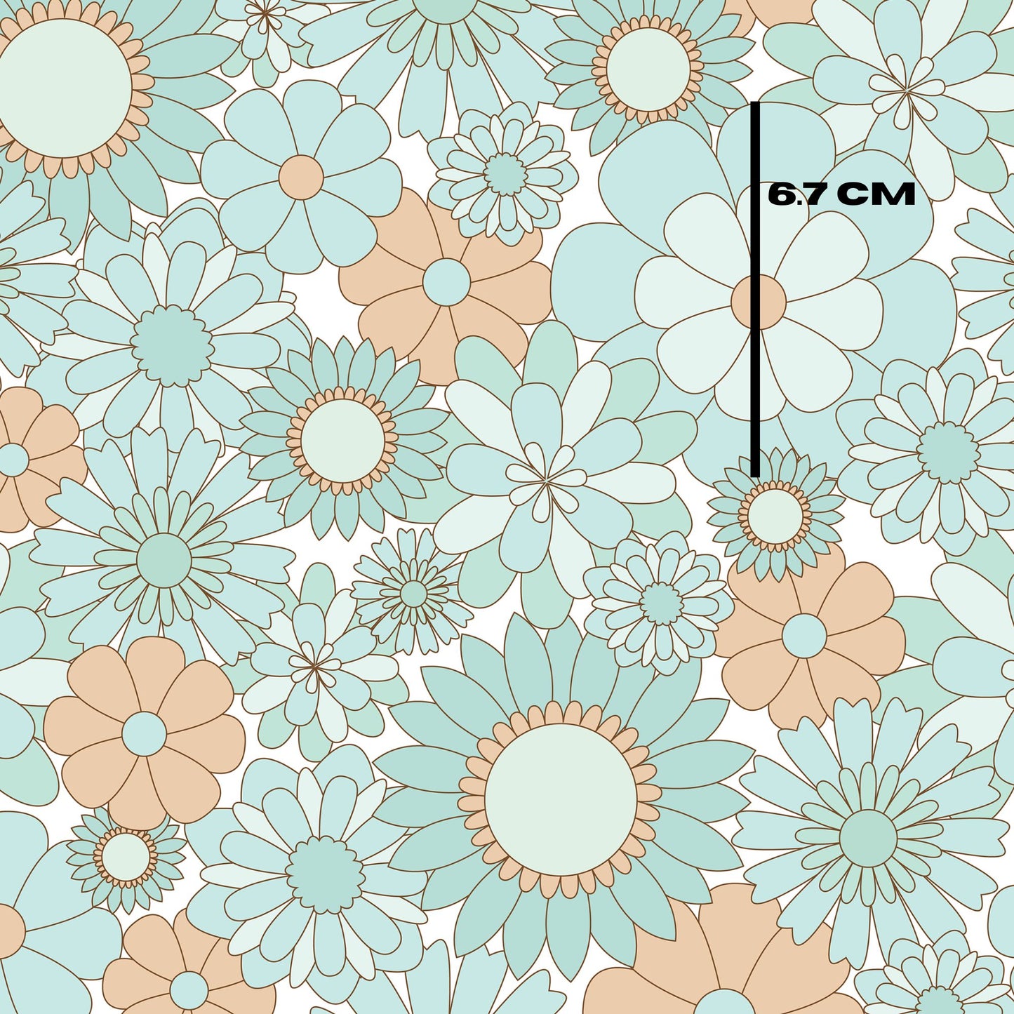Retro blue flowers