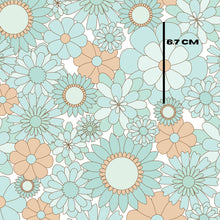 Load image into Gallery viewer, Retro blue flowers
