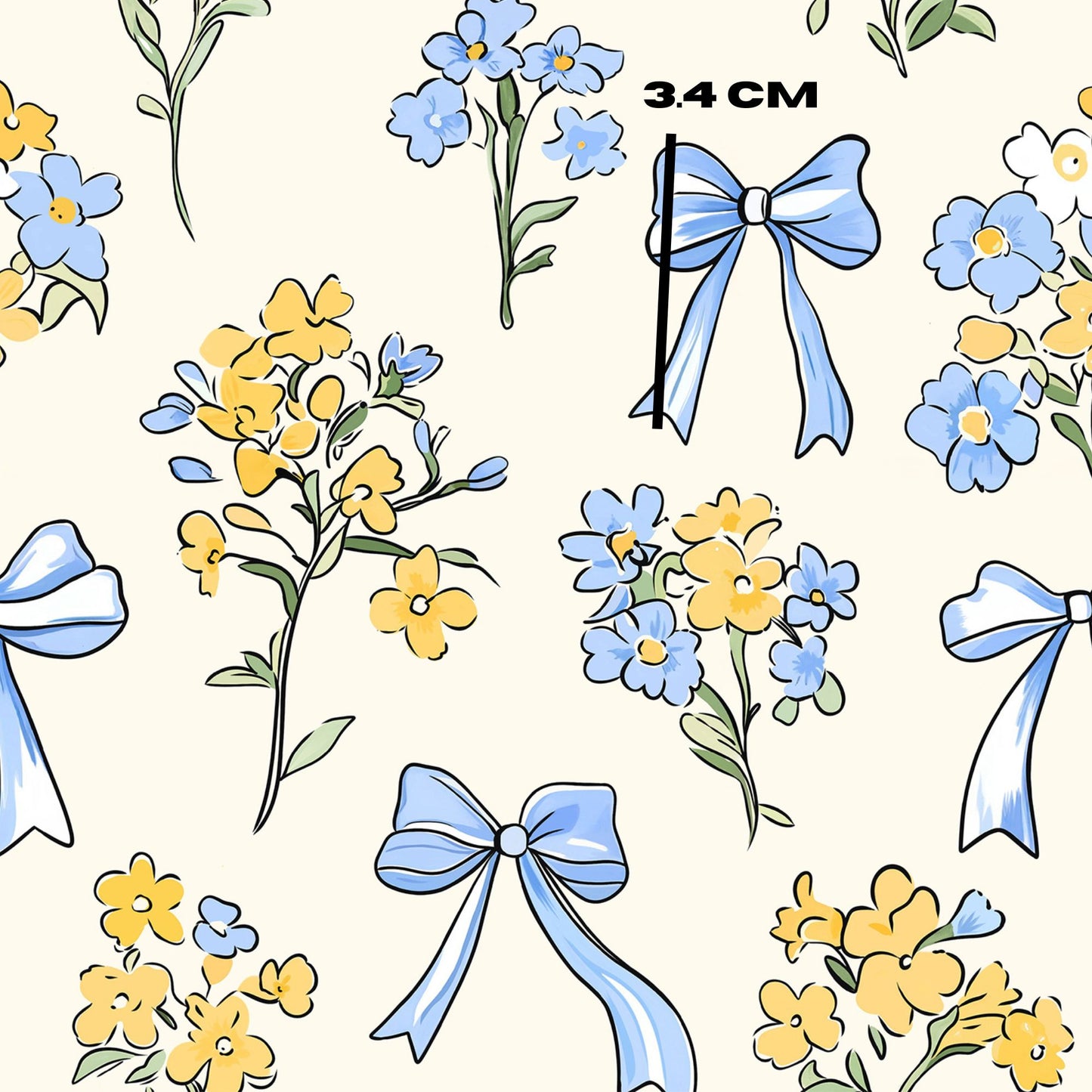 Blue floral bows