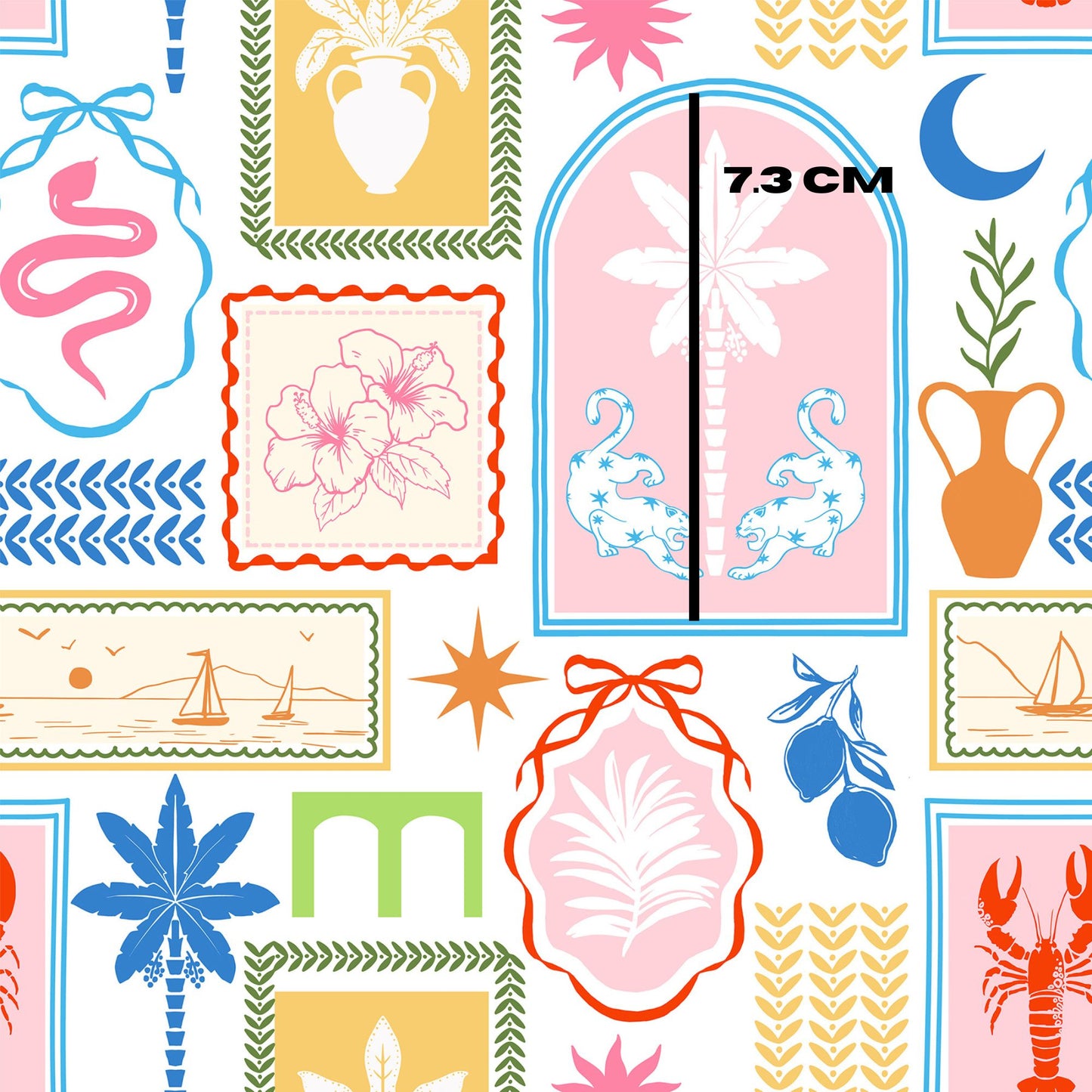 Pink tropical patchwork