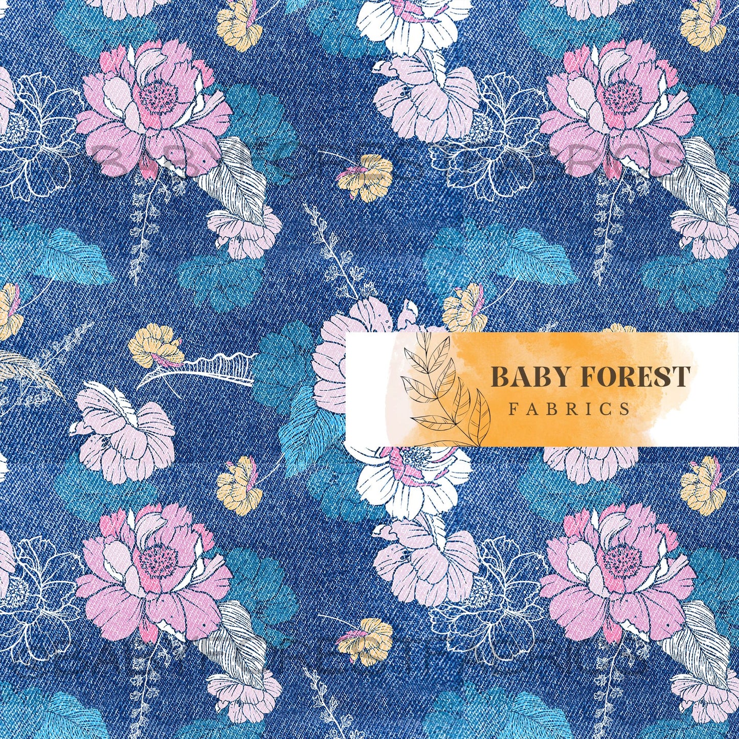 Washed Denim Flowers