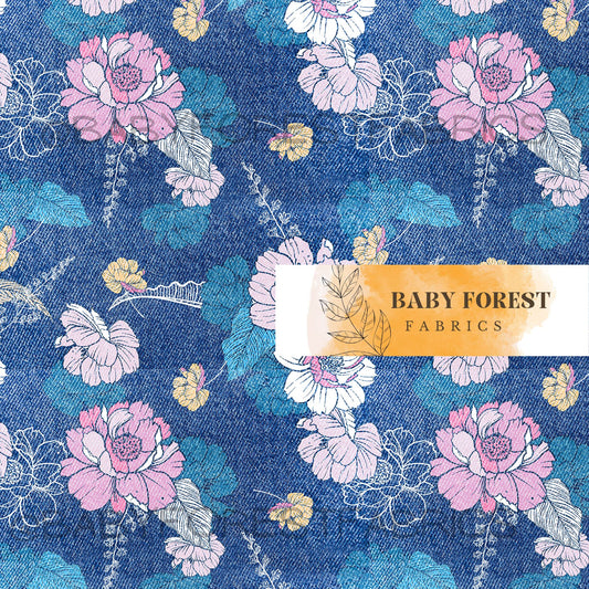 Washed Denim Flowers