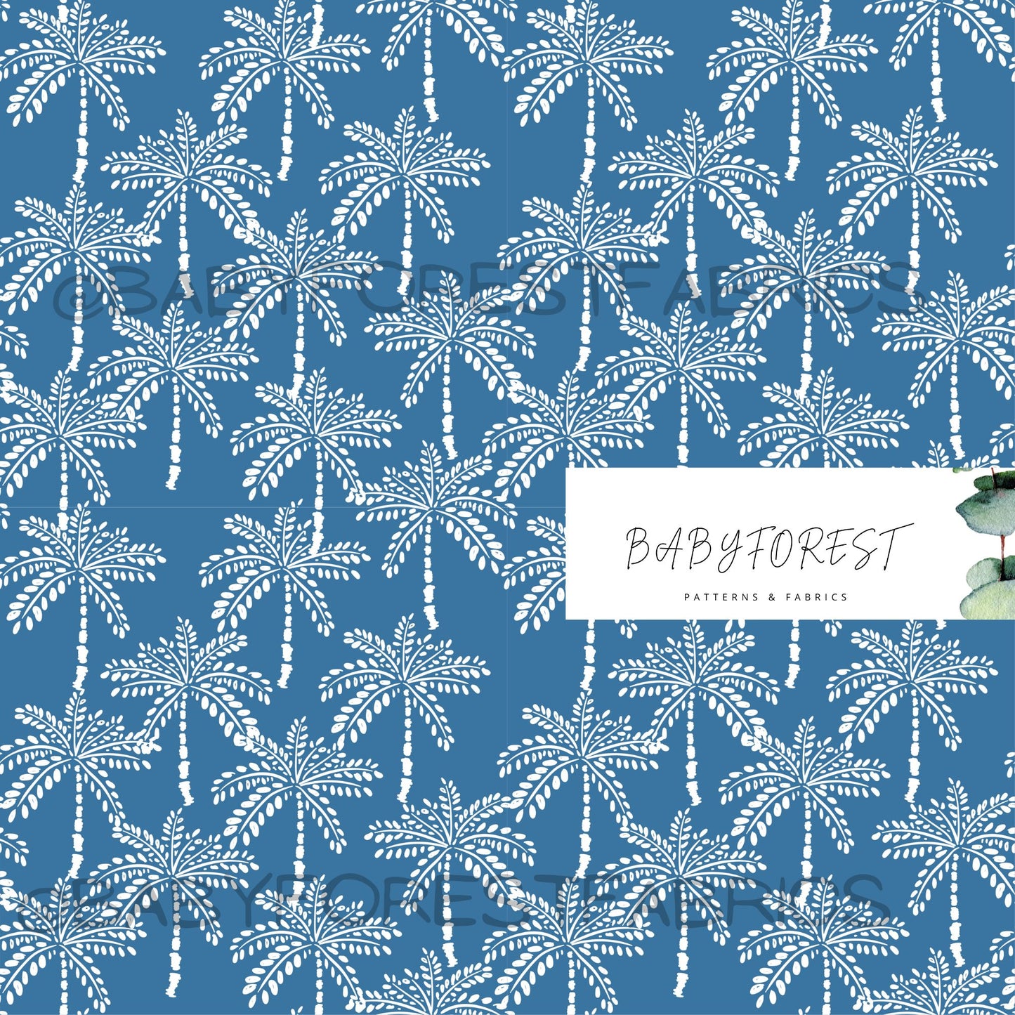 Boho Palms blue