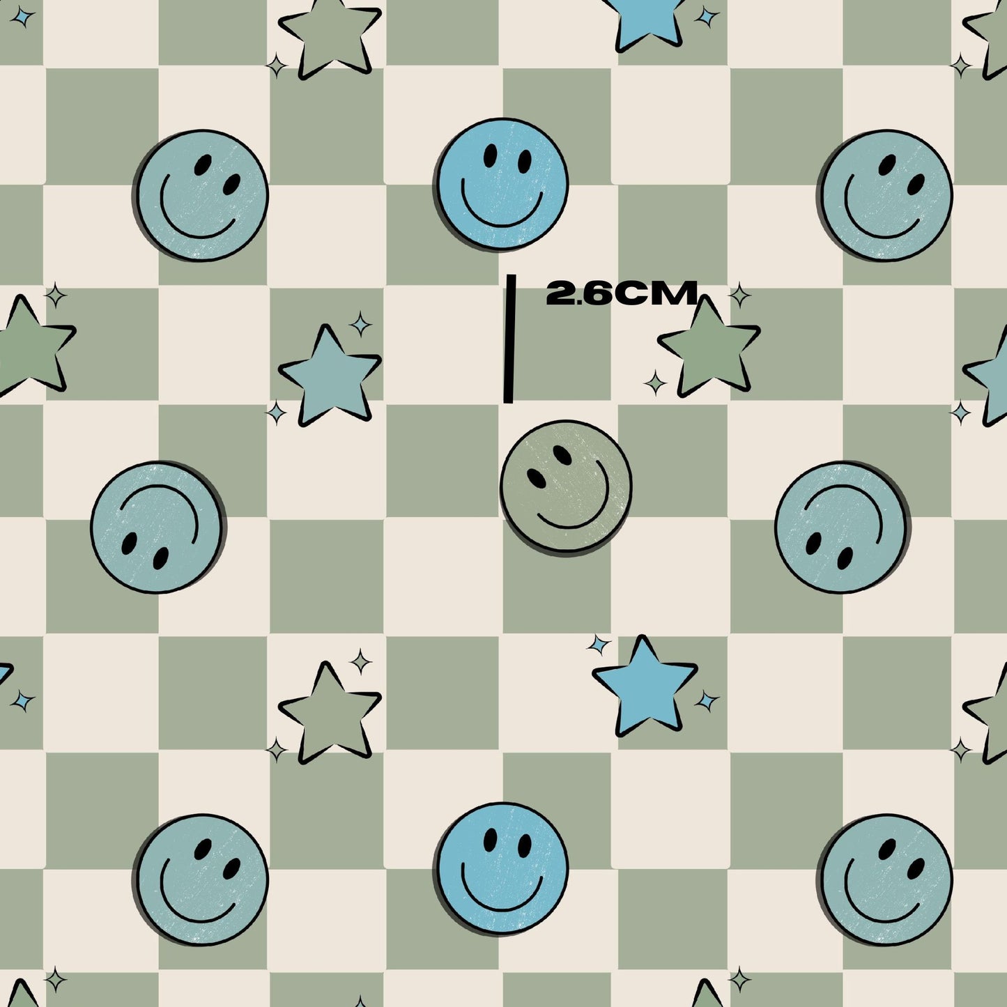 Green blue smiley checks