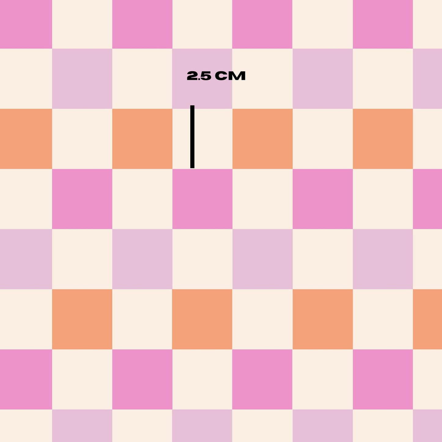 purple, peach and pink checks
