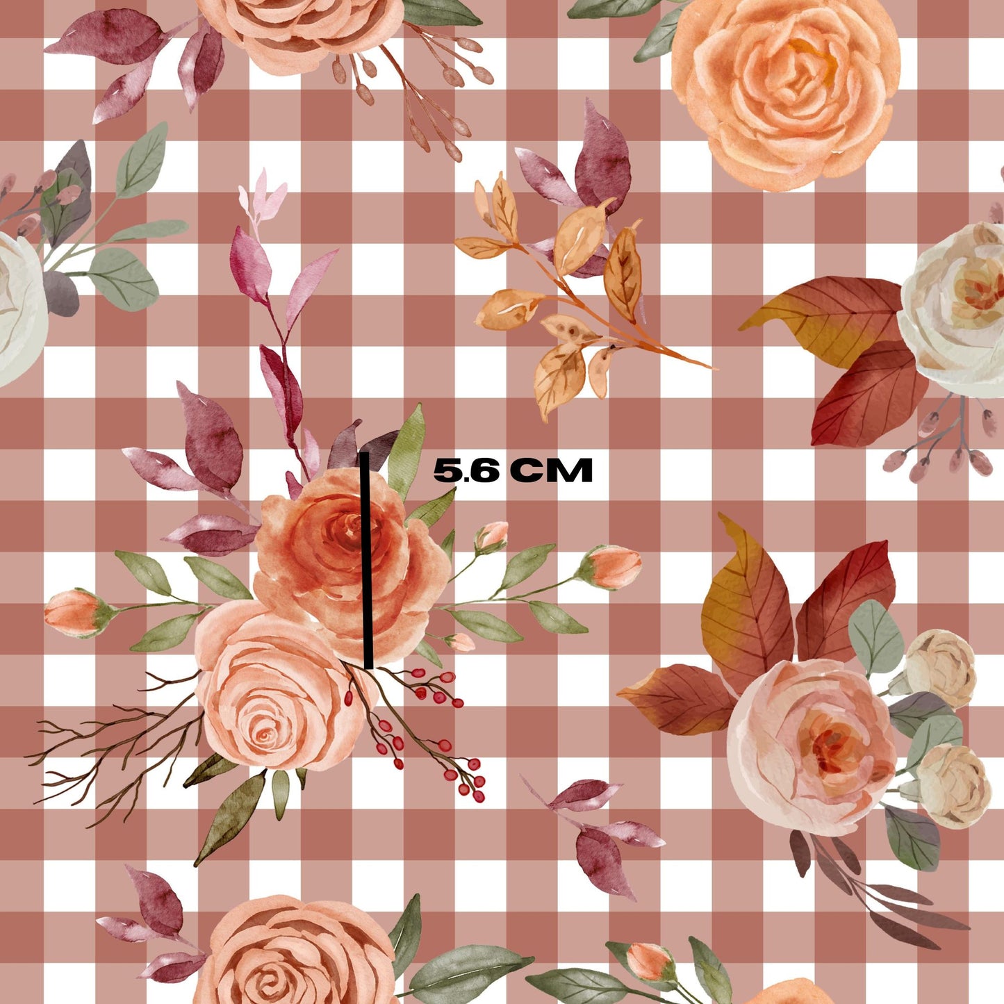 Rose on rust gingham