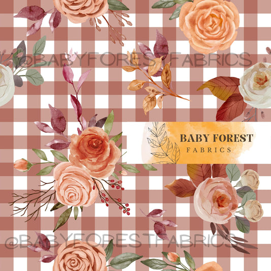 Rose on rust gingham