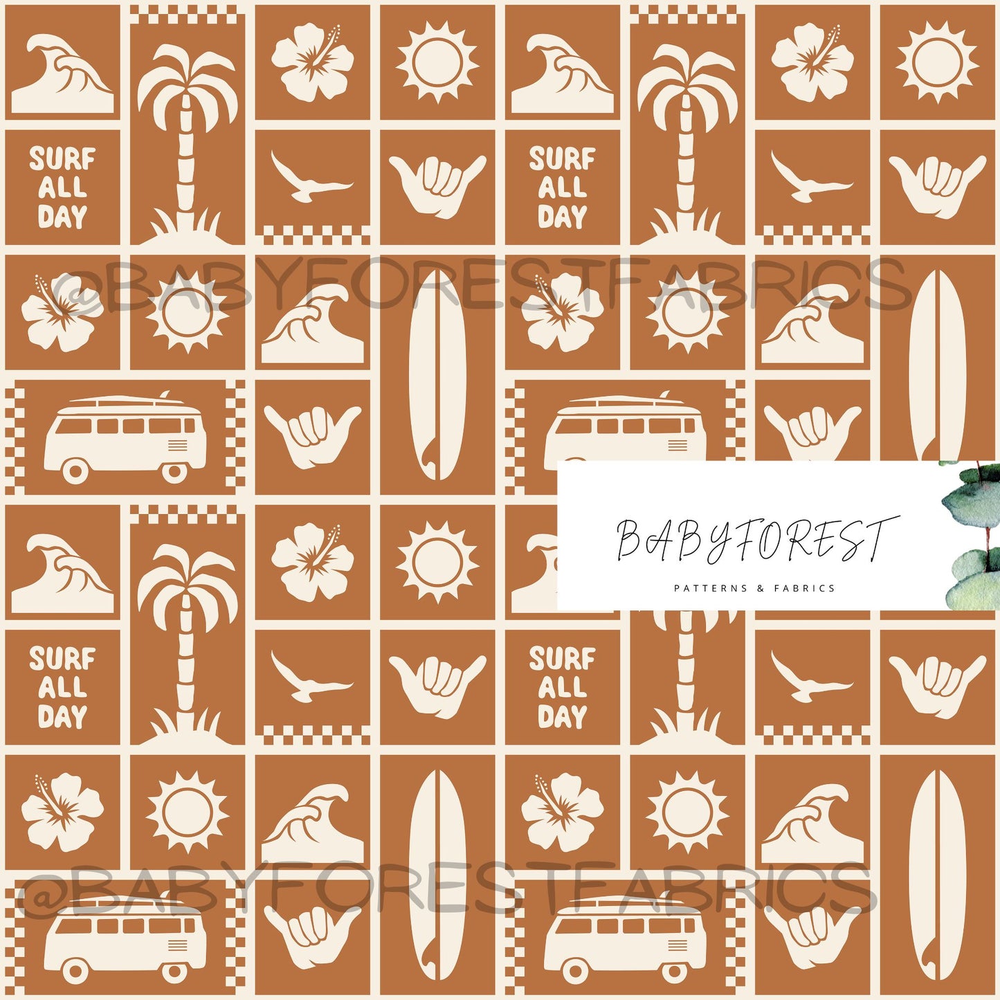 Brown Surf Patchwork