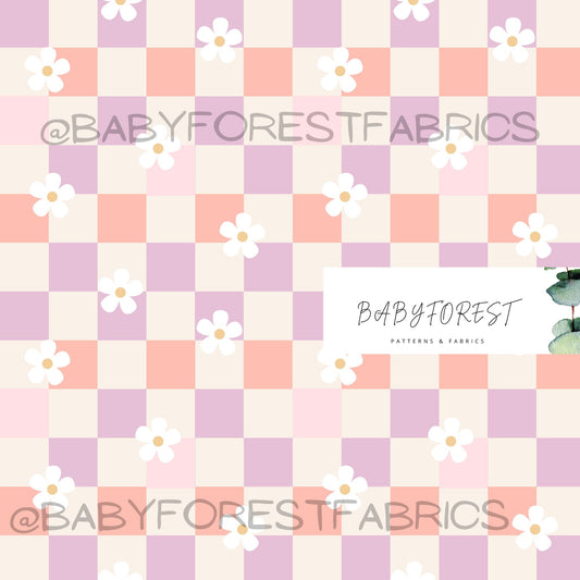 Summer floral checks purple