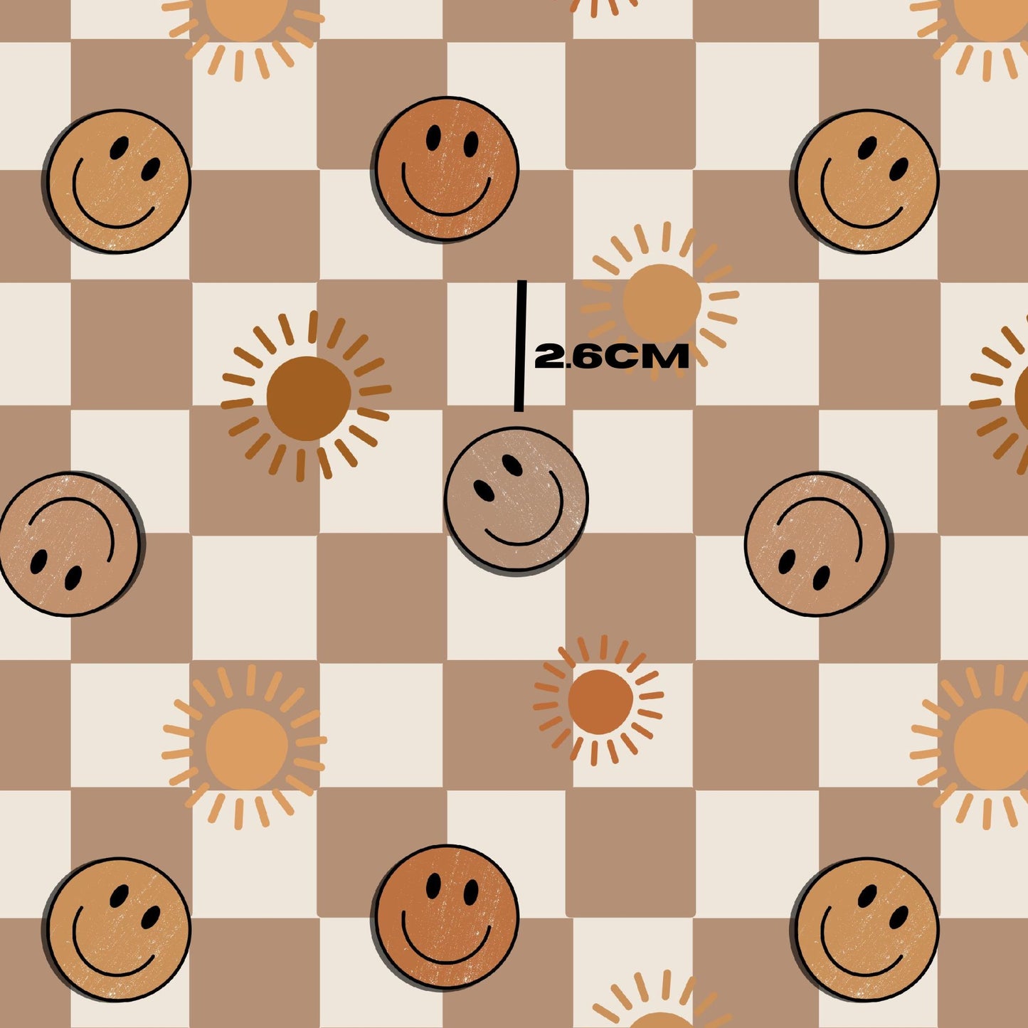 Rust and Brown smiley checks