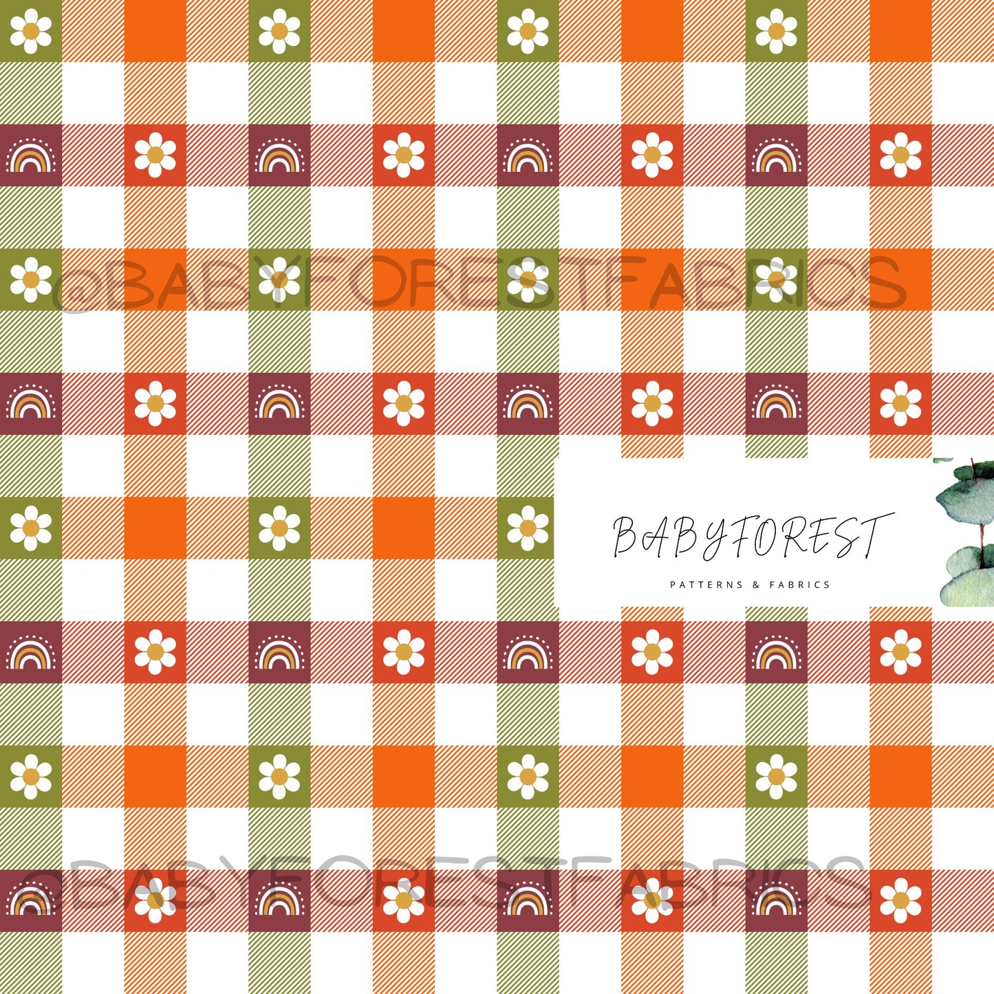 Autumn Rainbow Gingham