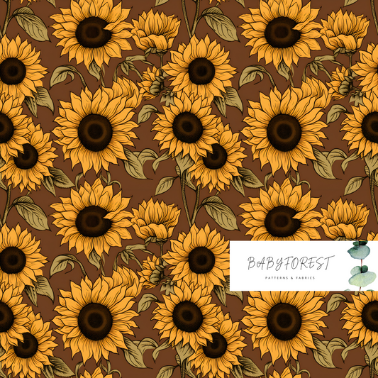 Sunflowers on brown