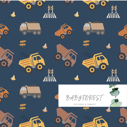 Trucks on blue