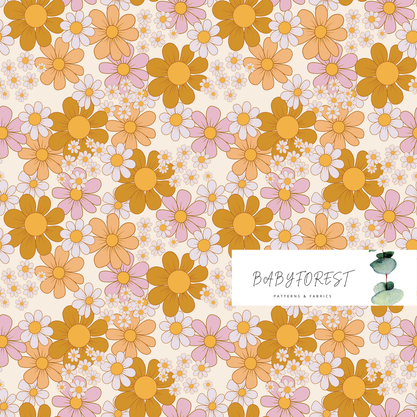 Yellow vintage daisies