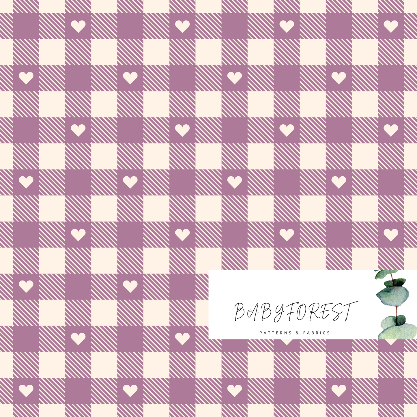 Mauve love gingham