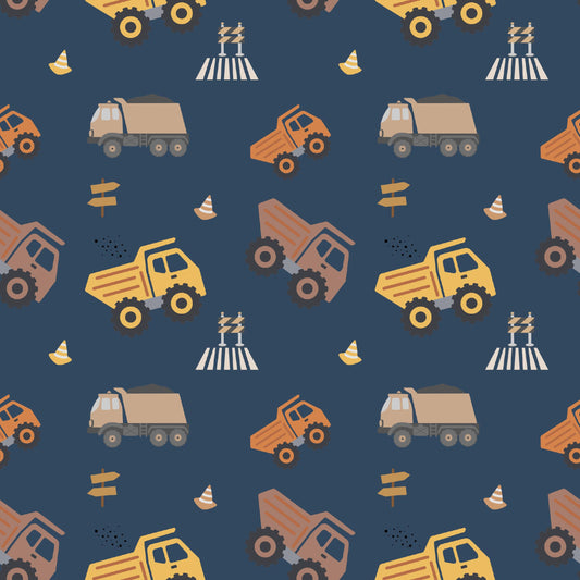 Trucks on blue