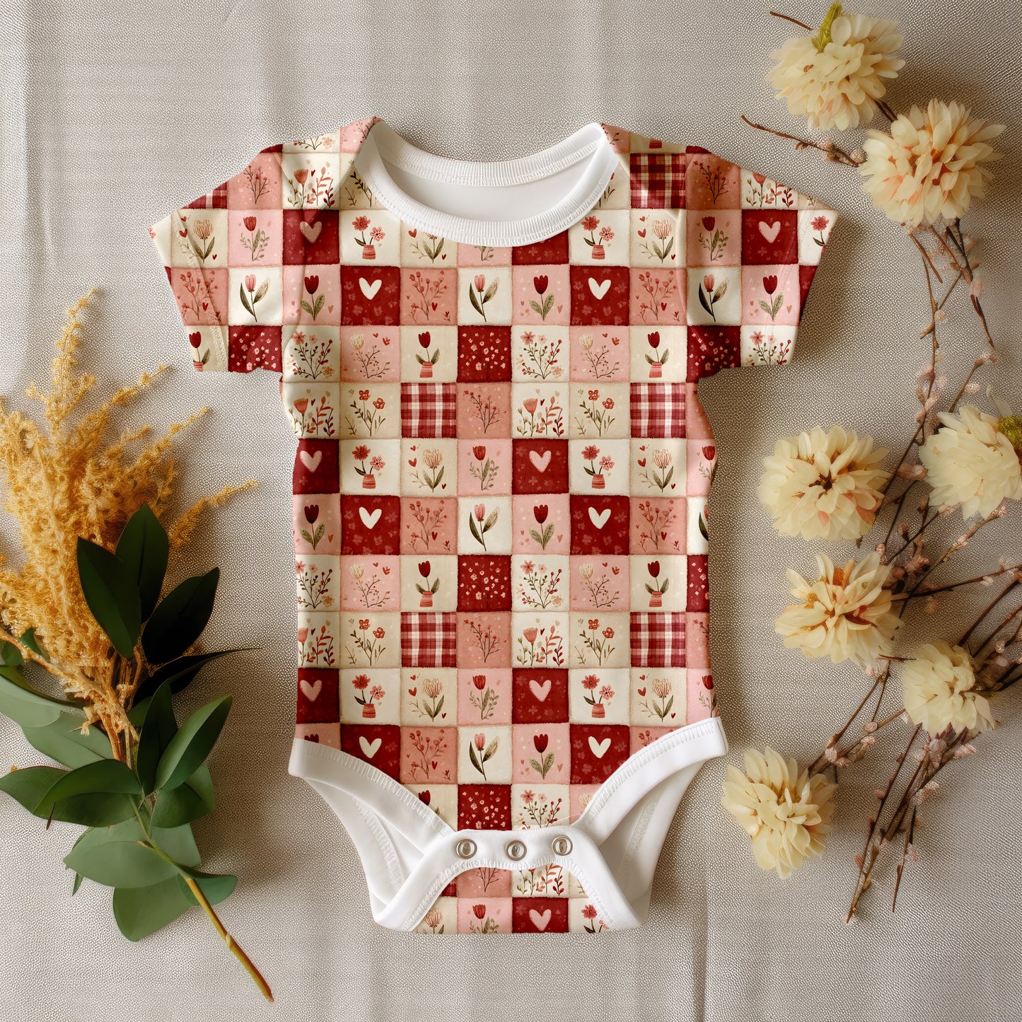 Pink Red Valentine patchwork
