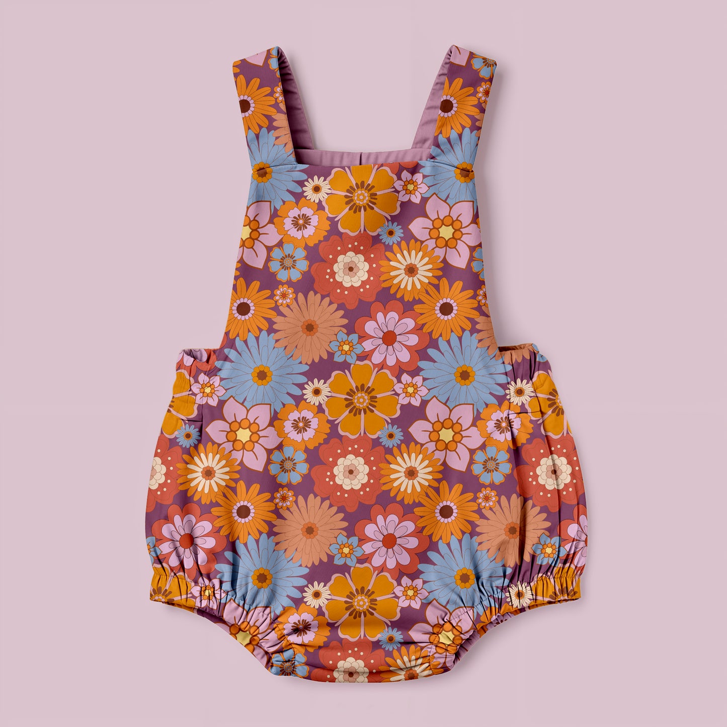 Purple gold floral retro