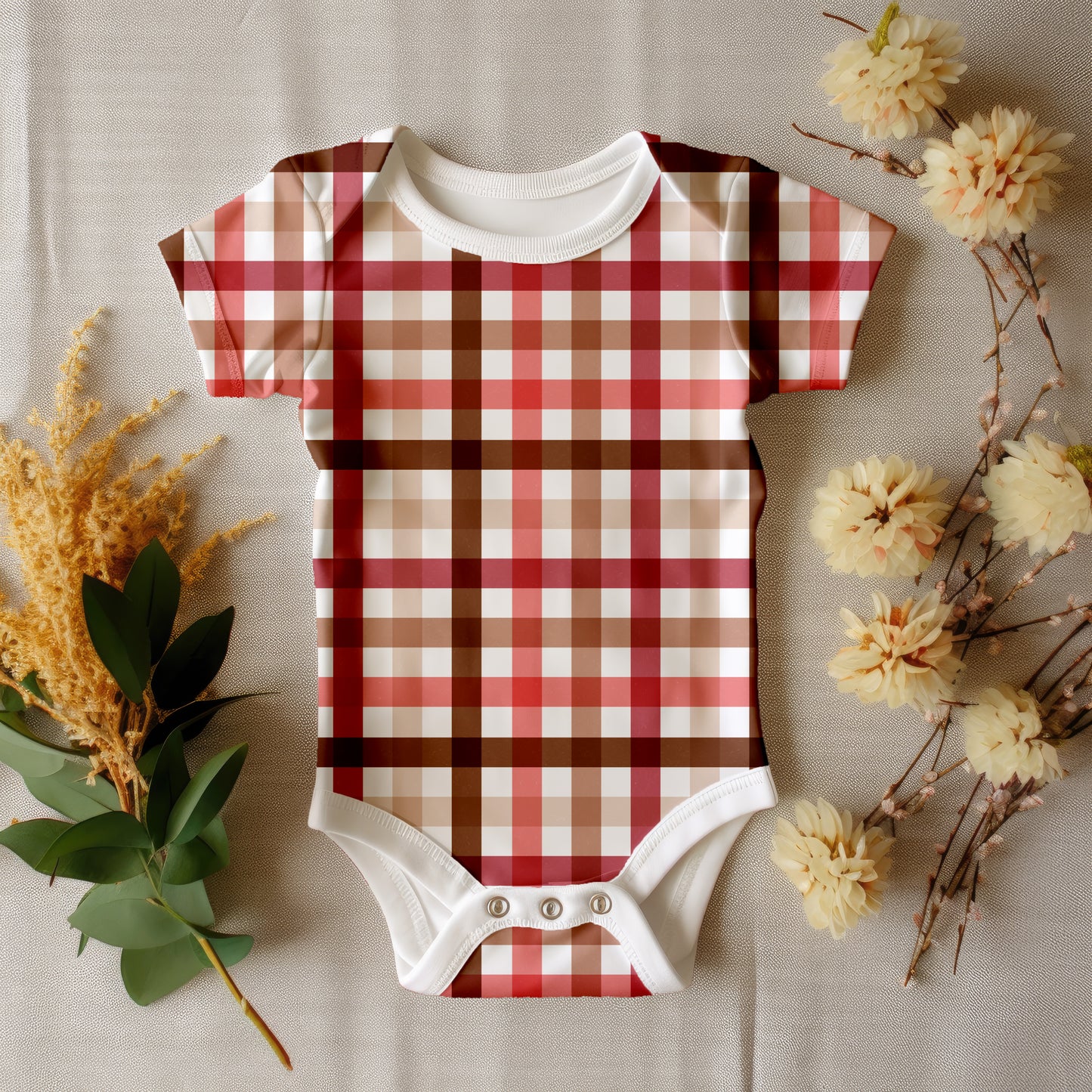Cherry brown gingham