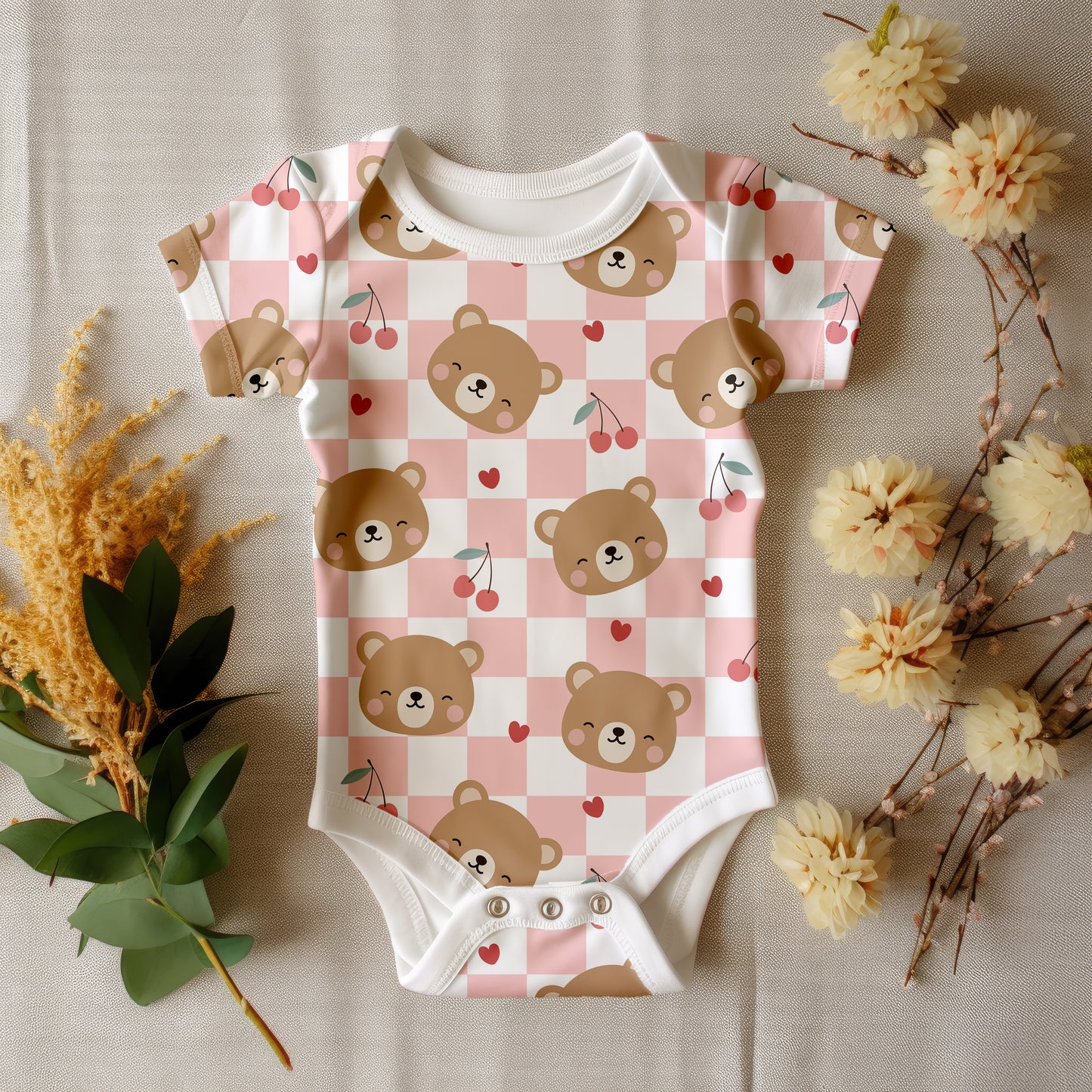Pink teddy checks