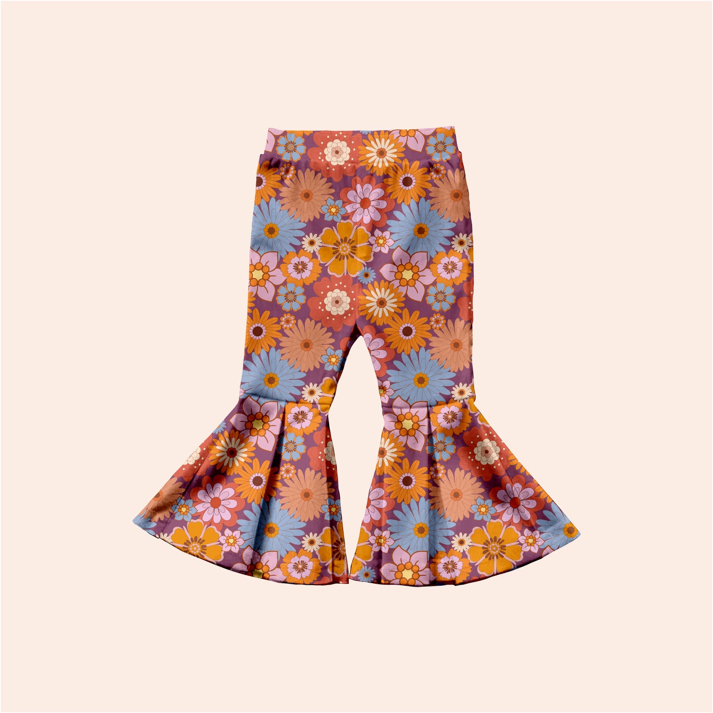 Purple gold floral retro
