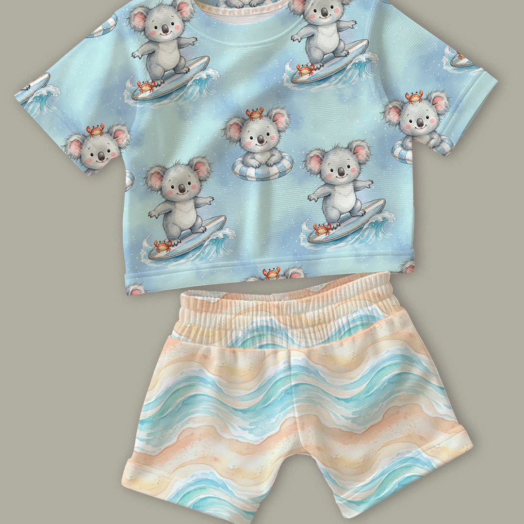 Sand swirls to match Blue surf koalas