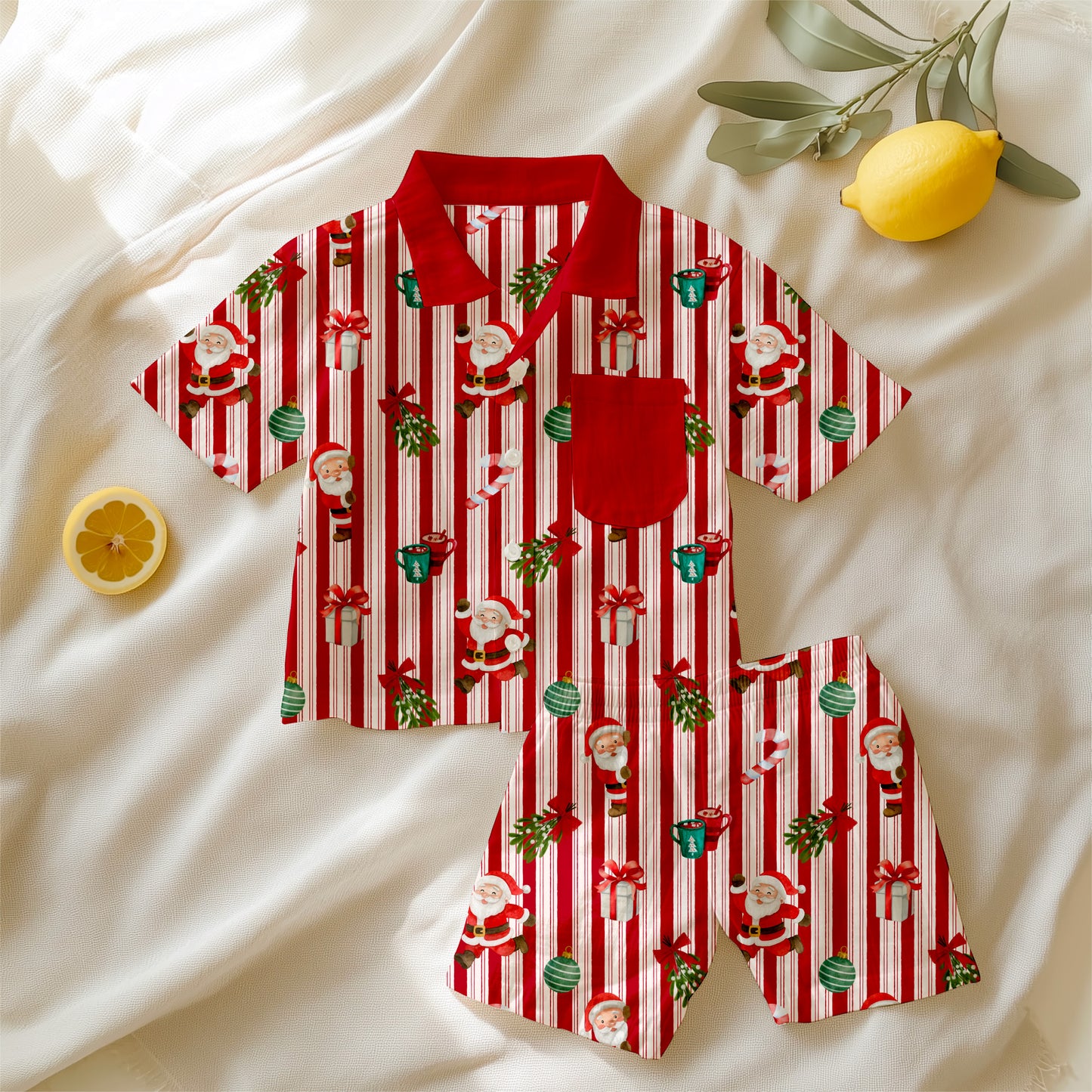 Red stripe santa