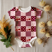 Load image into Gallery viewer, Dark red and pink teddy checks
