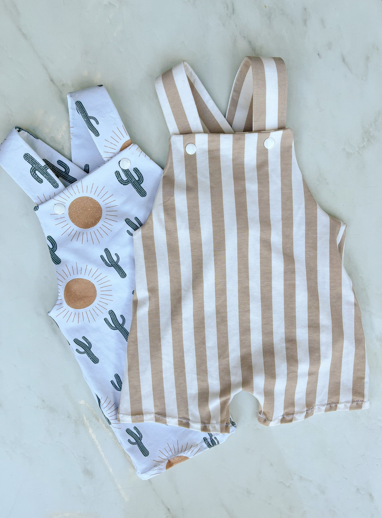 Cappuccino stripe overalls 6-12 months