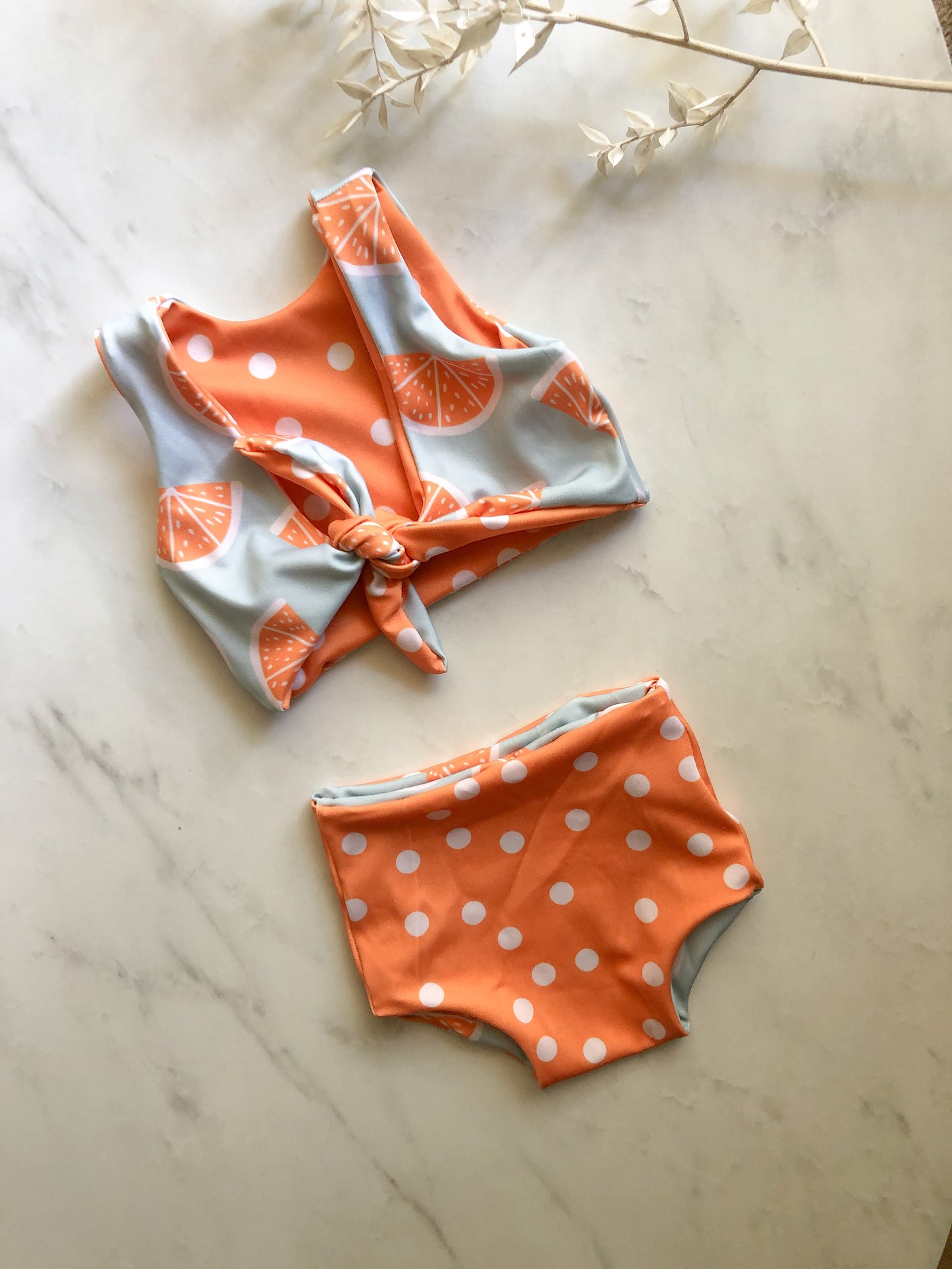 Orange summer bikini - reversible