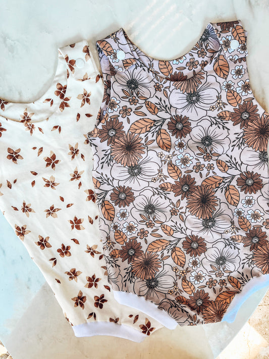 Boho floral romper