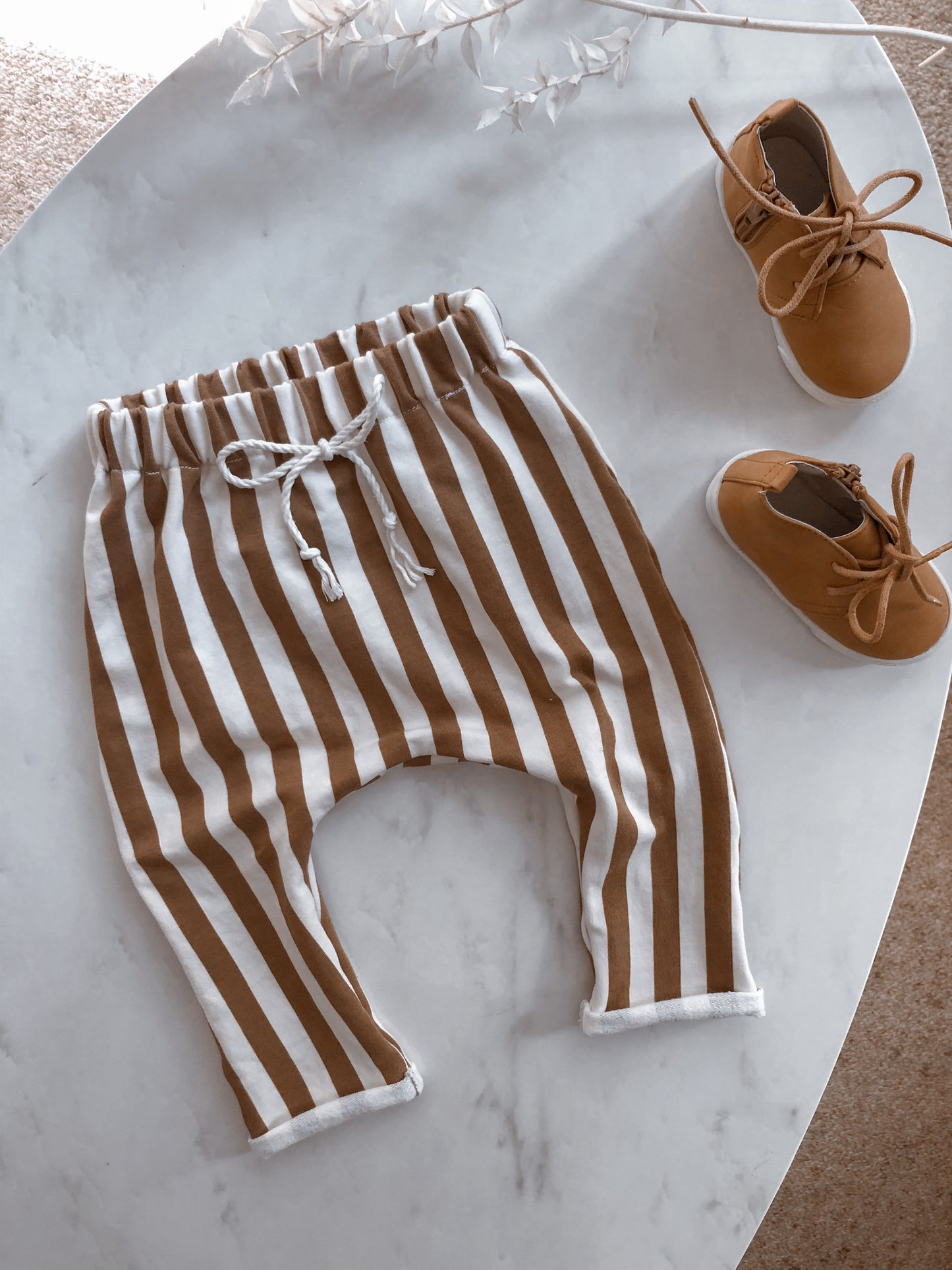 Brown Stripe Harem Pants