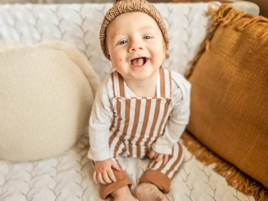 Brown stripe overalls