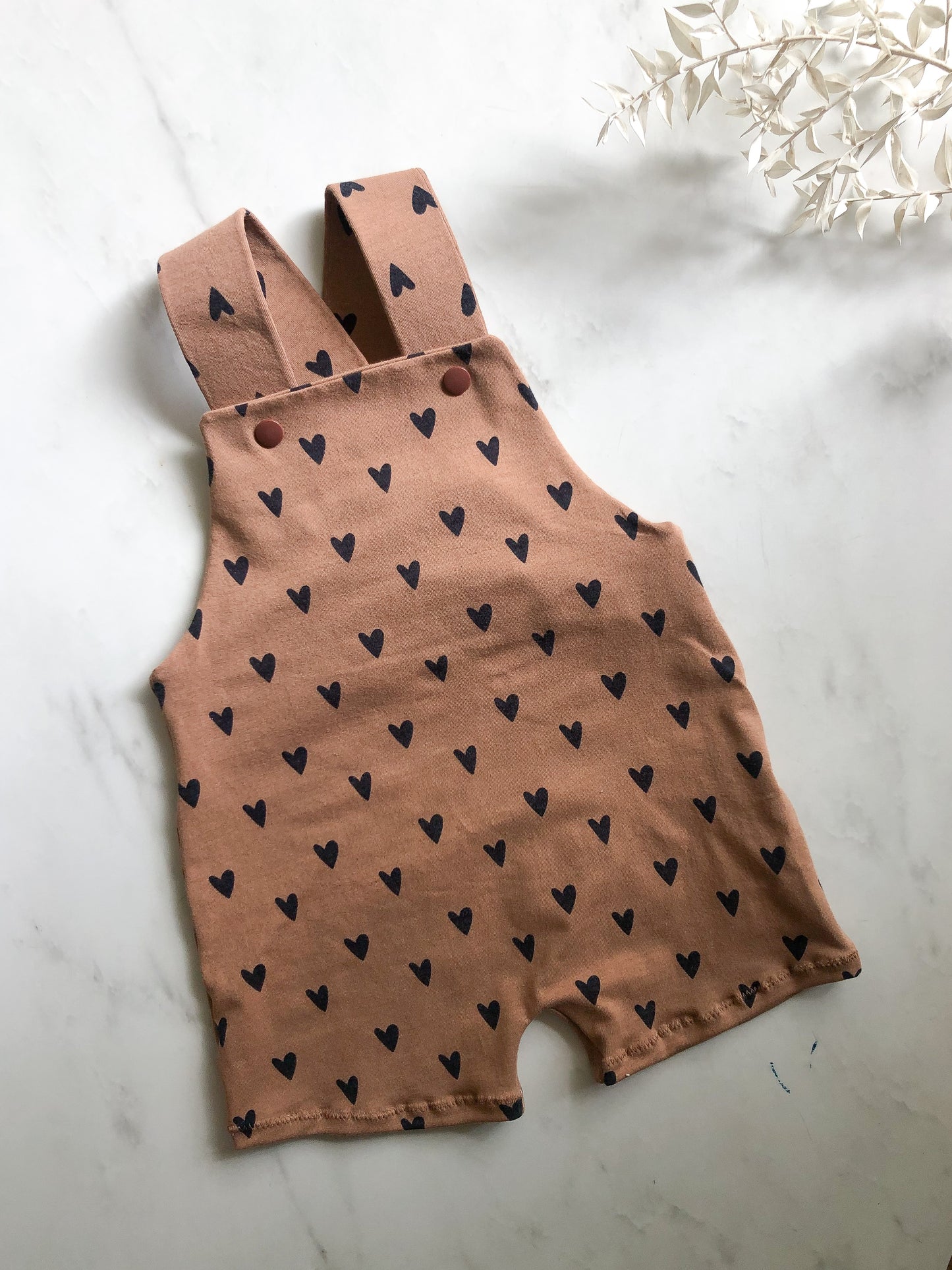 Brown heart overalls