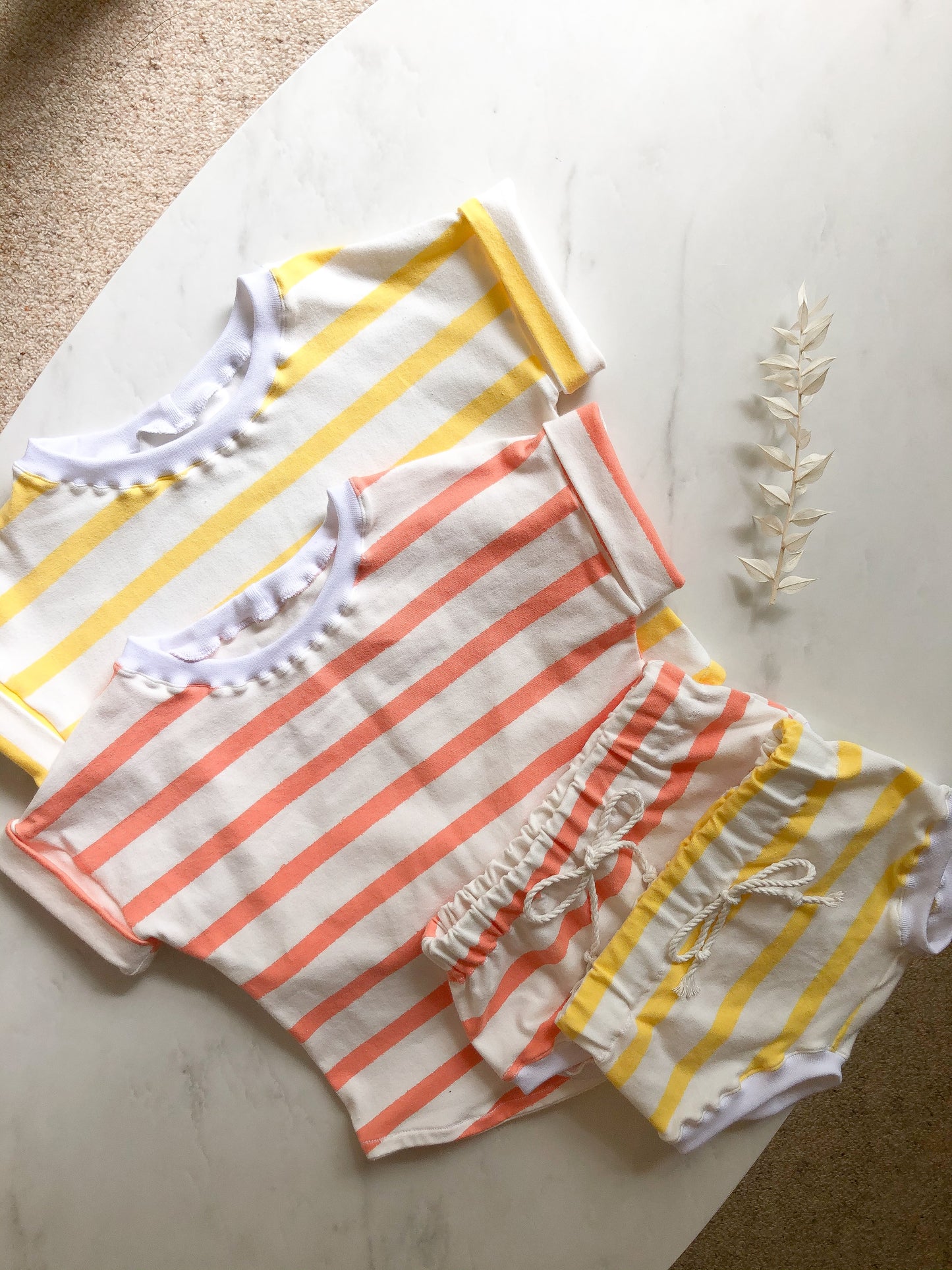 Coral stripe shirt
